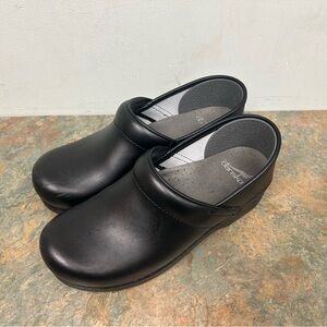 Dansko Black Leather Clogs